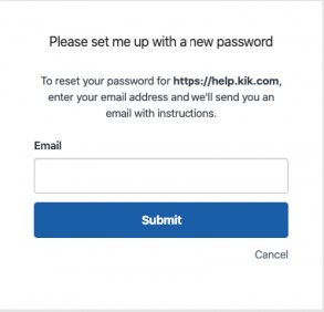 Reset password kik