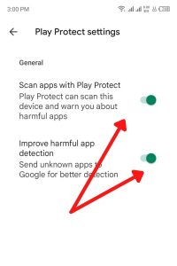Disable Play Protect scanning 